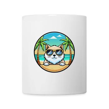 Himalaya-Katzenrasse Cartoon-Sonnenbrille Strand - Tasse - Weiß - Vorne