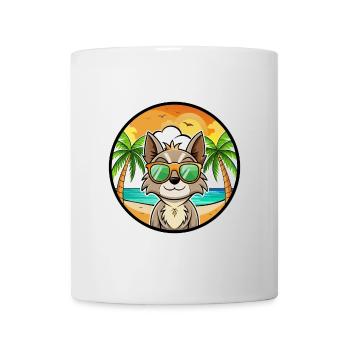 Siamese Cat Breed Cartoon Sunglasses Beach - Mug - white - Front