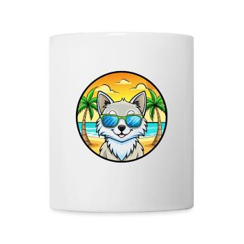 Lunettes de soleil de plage de race de chat angora turc - Mug blanc - blanc - Devant
