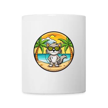Burmilla Cat Breed Cartoon Sunglasses Beach - Mug - white - Front