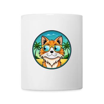 Maine Coon Cat Breed Cartoon Sunglasses Beach - Mug - white - Front