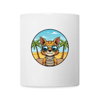 Ocicat Breed Cartoon Sonnenbrille Strand - Tasse - Weiß - Vorne