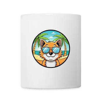 Bambino Katzenrasse Cartoon Sonnenbrille Strand - Tasse - Weiß - Vorne