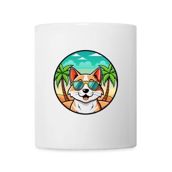 Balinesische Katzenrasse Cartoon Sonnenbrille Strand - Tasse - Weiß - Vorne
