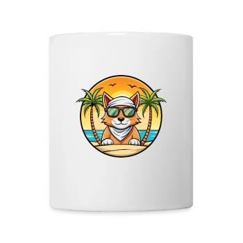 Arabian Mau Cat Breed Cartoon Sunglasses Beach - Mug - white - Front