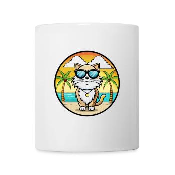 Birma Heilige Katzenrasse Cartoon Sonnenbrille Strand - Tasse - Weiß - Vorne