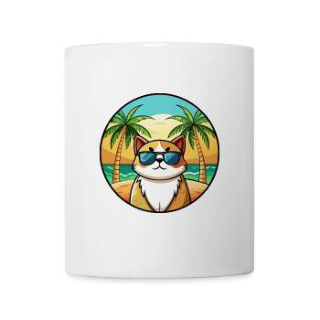 Exotische Kurzhaarkatze Rasse Cartoon Sonnenbrille Strand - Tasse - Weiß - Vorne