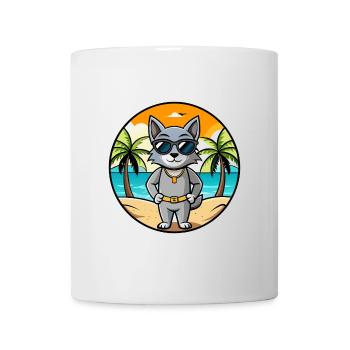 Korat Cat Breed Cartoon Sunglasses Beach - Mug - white - Front