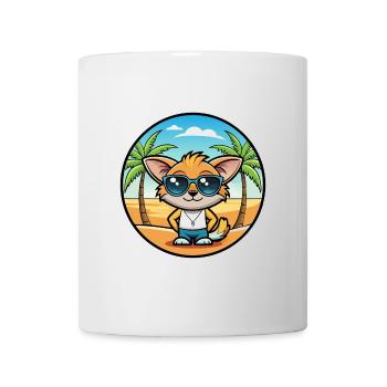Pixie Bob Cat Breed Cartoon Sunglasses Beach - Mug - white - Front