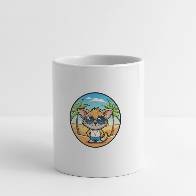Pixie Bob Cat Breed Lunettes de soleil de dessin animé Beach Mug blanc