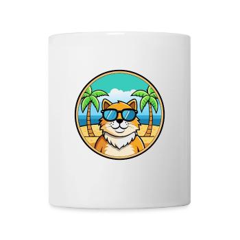 Ragamuffin Lunettes de soleil de dessin animé de race de chat plage - Mug blanc - blanc - Devant