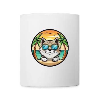 Himalaya-Katzenrasse Cartoon-Sonnenbrille Strand - Tasse - Weiß - Vorne