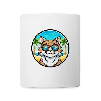 Maine Coon Cat Breed Cartoon Sunglasses Beach - Mug - white - Front