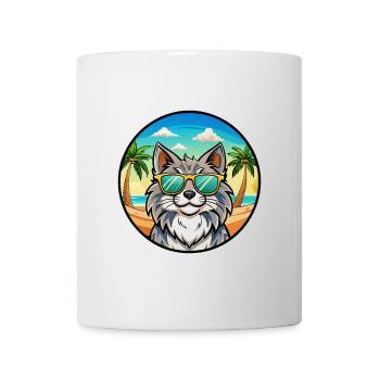Forêt norvégienne Race Dessin animé Lunettes de soleil Plage - Mug blanc - blanc - Devant