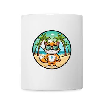 Khao Manee Cat Breed Cartoon Lunettes de soleil Beach - Mug blanc - blanc - Devant