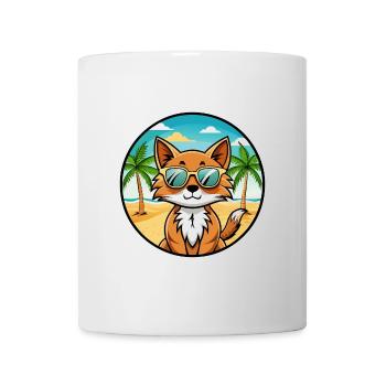 Somali Katzenrasse Cartoon Kawaii Sonnenbrille Strand - Tasse - Weiß - Vorne