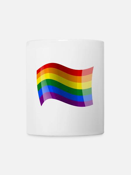 Wogende Regenbogenflagge - Tasse - Weiß
