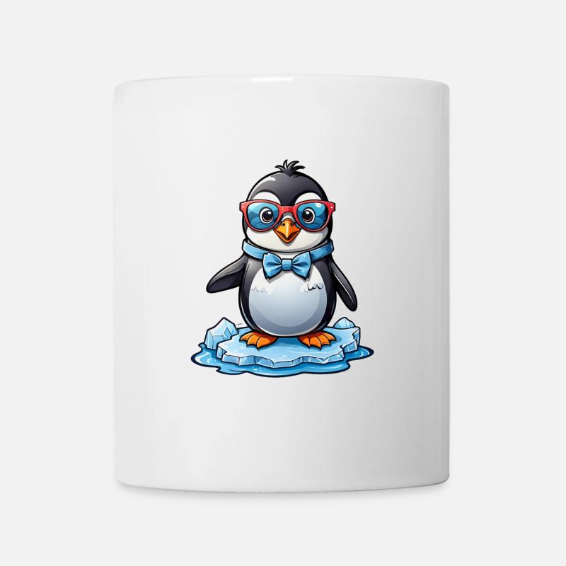 Pingouin à lunettes - Mug blanc - blanc