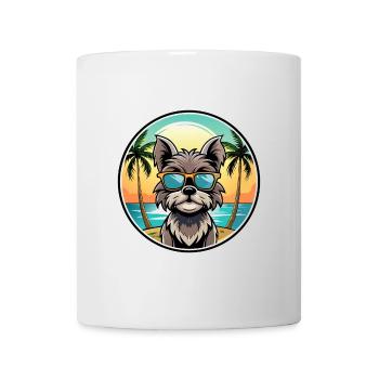 Affenpinscher Dog Breed Cartoon Sunglasses Beach - Mug - white - Front