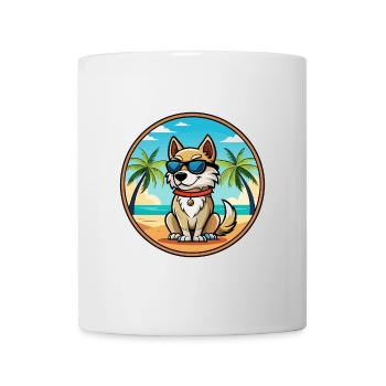 Akbash Hunderasse Cartoon Sonnenbrille Strand - Tasse - Weiß - Vorne