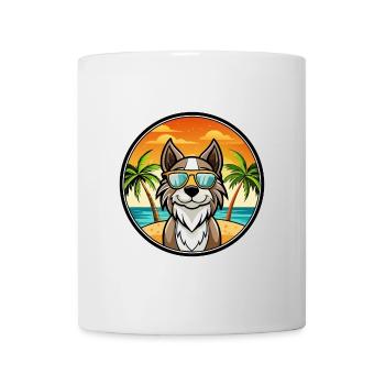 Alpine Spaniel Dog Breed Cartoon Sunglasses Beach - Mug - white - Front