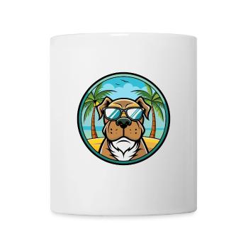 Alpine Mastiff Dog Breed Cartoon Sunglasses Beach - Mug - white - Front