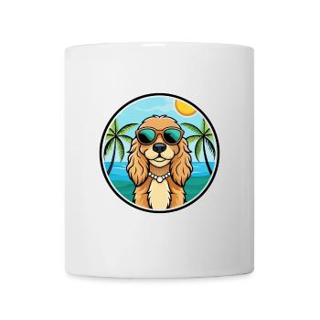 American Cocker Spaniel Hunderasse Cartoon Beach - Tasse - Weiß - Vorne