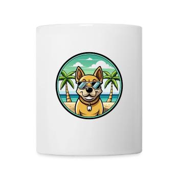 Aryan Molossus Chien Race Dessin Animé Lunettes De Soleil Plage - Mug blanc - blanc - Devant