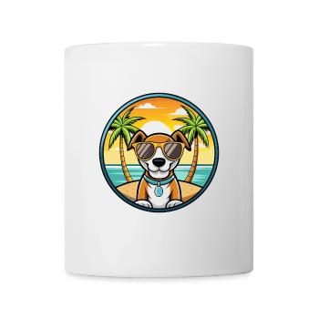 Ariege Pointer Hund Rasse Cartoon Sonnenbrille Strand - Tasse - Weiß - Vorne