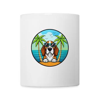 Basset Bleu De Gascogne Dog Breed Cartoon Beach - Mug - white - Front