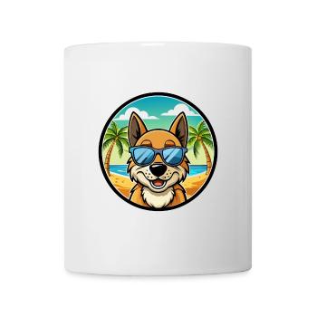 Alopekis Dog Breed Cartoon Sunglasses Beach - Mug - white - Front