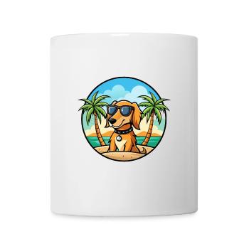 Azawakh Chien Race Dessin Animé Lunettes De Soleil Plage - Mug blanc - blanc - Devant