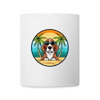 Basset Artesien Normand Dog Breed Cartoon Beach - Mug - white - Front