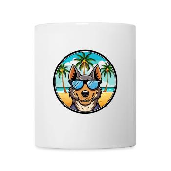 Beauceron Dog Breed Cartoon Sunglasses Beach - Mug - white - Front