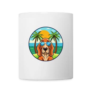 Basset Fauve De Bretagne Hunderasse Cartoon Strand - Tasse - Weiß - Vorne