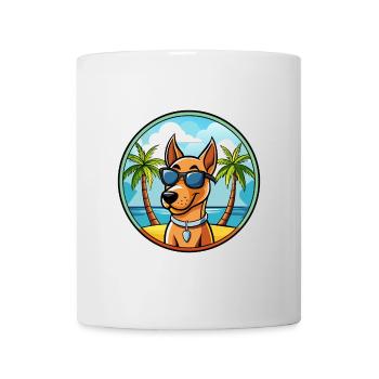 Andalusischer Windhund Rasse Cartoon Sonnenbrille Strand - Tasse - Weiß - Vorne