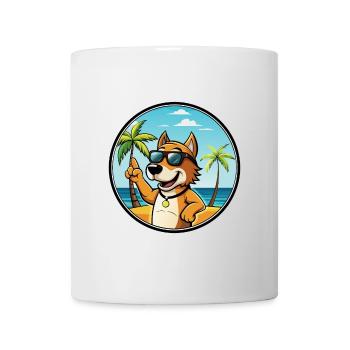 Auvergne Pointing Dog Breed Cartoon Sunglass Beach - Mug - white - Front