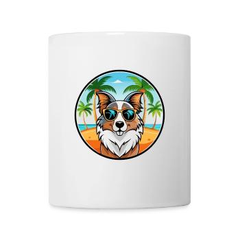 Lunettes de soleil de race de chien de berger australien - Mug blanc - blanc - Devant