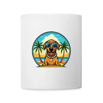 Bavarian Mountain Hound Dog Breed Cartoon Beach - Mug - white - Front
