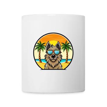 Belgische Groenendael Hunderasse Cartoon Sonnenbrille - Tasse - Weiß - Vorne