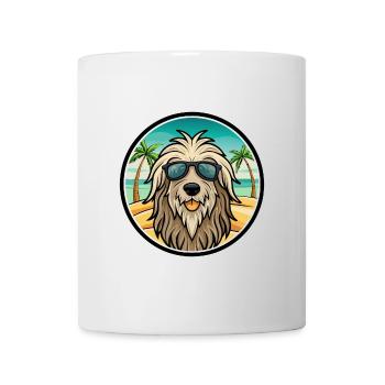 Bergamasco Dog Breed Cartoon Sunglasses Beach - Mug - white - Front