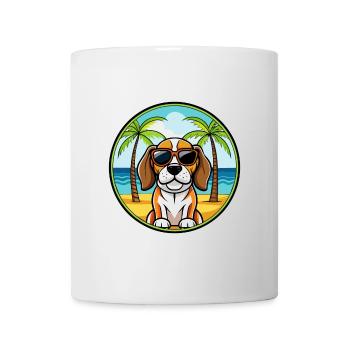 Beagle Harrier Hunderasse Cartoon Sonnenbrille Strand - Tasse - Weiß - Vorne