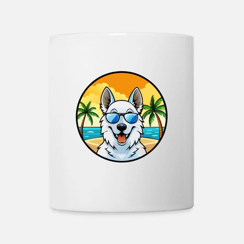 Berger Blanc Suisse Hunderasse Cartoon Sonnenbrille - Tasse - Weiß