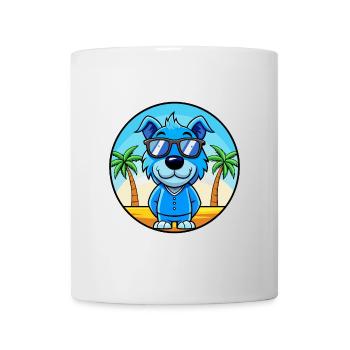 Blue Paul Terrier Chien Race Dessin Animé Lunettes De Soleil Plage - Mug blanc - blanc - Devant