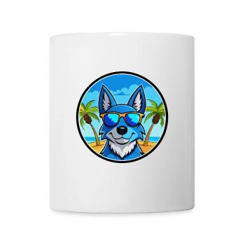 Blue Heeler Hunderasse Cartoon Sonnenbrille Strand - Tasse - Weiß - Vorne
