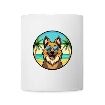 Belge Tervuren Chien Race Dessin Animé Lunettes De Soleil Plage - Mug blanc - blanc - Devant