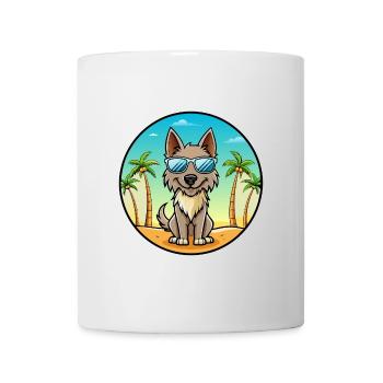 Berger Picard Chien Race Dessin Animé Lunettes de Soleil Plage - Mug blanc - blanc - Devant