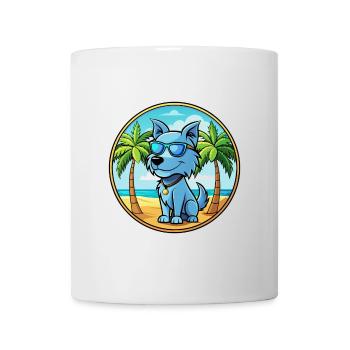 Bleu De Gascogne Hunderasse Cartoon Sonnenbrille Strand - Tasse - Weiß - Vorne