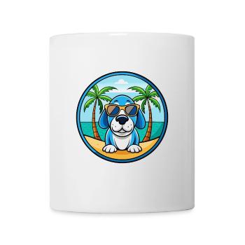 Blue Gascony Basset Dog Breed Cartoon Sunglasses - Mug - white - Front