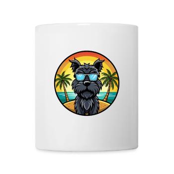 Lunettes de soleil de dessin animé de race de chien terrier russe noir - Mug blanc - blanc - Devant